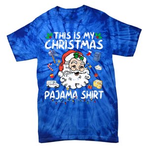 Santa Postal Worker Delivery This Is My Christmas Pajama Gift Tie-Dye T-Shirt