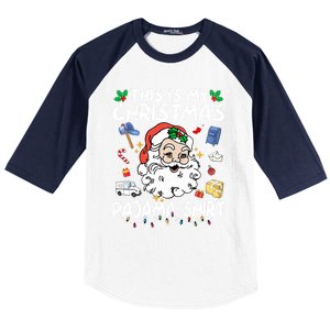 Santa Postal Worker Delivery This Is My Christmas Pajama Gift Baseball Sleeve Shirt