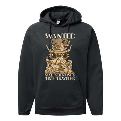 Steam Punk Wanted Mad Scientist And Time Traveler Steampunk Performance Fleece Hoodie