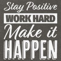 Stay Positive Work Hard Make It Happen Motivational Cotton Canvas Backpack
