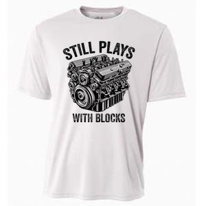 Still Plays With Blocks Workbench And Mechanics And Builders Cooling Performance Crew T-Shirt