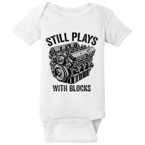 Still Plays With Blocks Workbench And Mechanics And Builders Baby Bodysuit