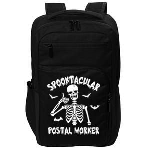 Spooktacular Postal Worker Funny Skeleton Halloween Gift Impact Tech Backpack