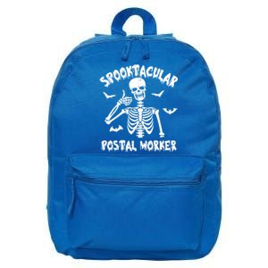 Spooktacular Postal Worker Funny Skeleton Halloween Gift 16 in Basic Backpack