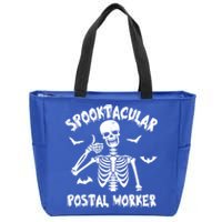 Spooktacular Postal Worker Funny Skeleton Halloween Gift Zip Tote Bag