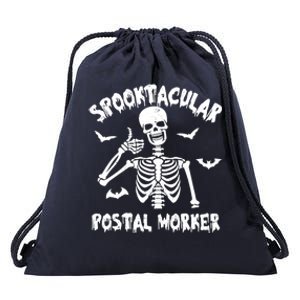 Spooktacular Postal Worker Funny Skeleton Halloween Gift Drawstring Bag