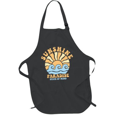 Sunshine Paradise Wave Summer Vibes Beach Tropical Summer Funny Gift Full-Length Apron With Pockets