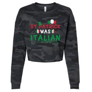 St Patrick Was Italian Funny St Patricks Day Cropped Pullover Crew