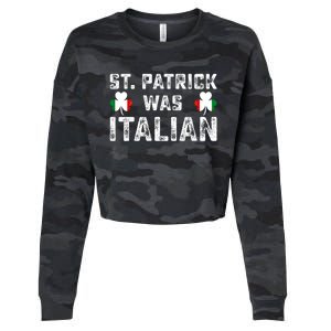 St Patrick Was Italian Flag Irish Clover St Pattys Holiday Gift Cropped Pullover Crew