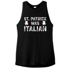 St Patrick Was Italian Flag Irish Clover St Pattys Holiday Gift Ladies PosiCharge Tri-Blend Wicking Tank