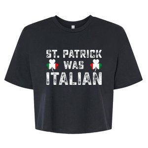 St Patrick Was Italian Flag Irish Clover St Pattys Holiday Gift Bella+Canvas Jersey Crop Tee