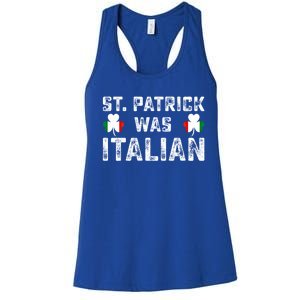 St Patrick Was Italian Flag Irish Clover St Pattys Holiday Gift Women's Racerback Tank