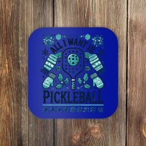 Snowflakes Pickleball Xmas Ugly Pajama Outfit Gift Coaster