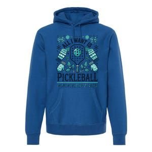 Snowflakes Pickleball Xmas Ugly Pajama Outfit Gift Premium Hoodie