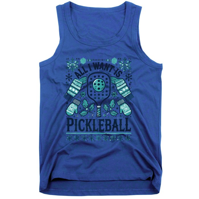 Snowflakes Pickleball Xmas Ugly Pajama Outfit Gift Tank Top