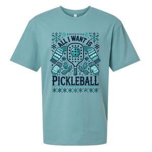 Snowflakes Pickleball Xmas Ugly Pajama Outfit Gift Sueded Cloud Jersey T-Shirt