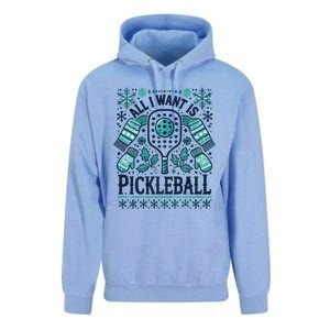 Snowflakes Pickleball Xmas Ugly Pajama Outfit Gift Unisex Surf Hoodie