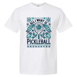 Snowflakes Pickleball Xmas Ugly Pajama Outfit Gift Garment-Dyed Heavyweight T-Shirt