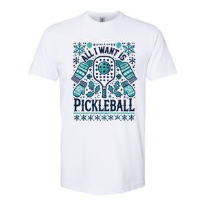 Snowflakes Pickleball Xmas Ugly Pajama Outfit Gift Softstyle CVC T-Shirt