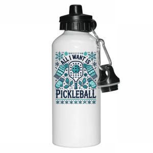 Snowflakes Pickleball Xmas Ugly Pajama Outfit Gift Aluminum Water Bottle