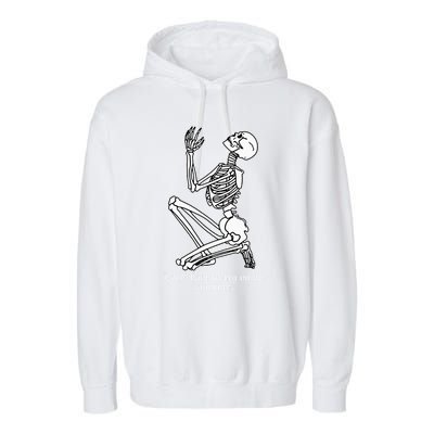 Skeleton Praying X Lord Have Mercy Sinner Gothic Blackwork Garment-Dyed Fleece Hoodie
