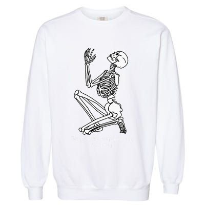 Skeleton Praying X Lord Have Mercy Sinner Gothic Blackwork Garment-Dyed Sweatshirt