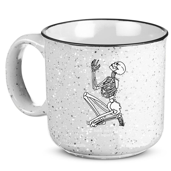 Skeleton Praying X Lord Have Mercy Sinner Gothic Blackwork 15oz Campfire Ceramic Mug