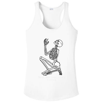Skeleton Praying X Lord Have Mercy Sinner Gothic Blackwork Ladies PosiCharge Competitor Racerback Tank