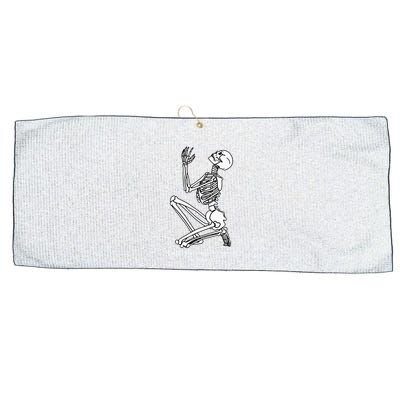 Skeleton Praying X Lord Have Mercy Sinner Gothic Blackwork Large Microfiber Waffle Golf Towel