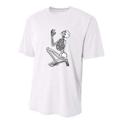 Skeleton Praying X Lord Have Mercy Sinner Gothic Blackwork Youth Performance Sprint T-Shirt
