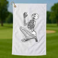 Skeleton Praying X Lord Have Mercy Sinner Gothic Blackwork Golf Towel