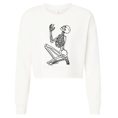 Skeleton Praying X Lord Have Mercy Sinner Gothic Blackwork Cropped Pullover Crew