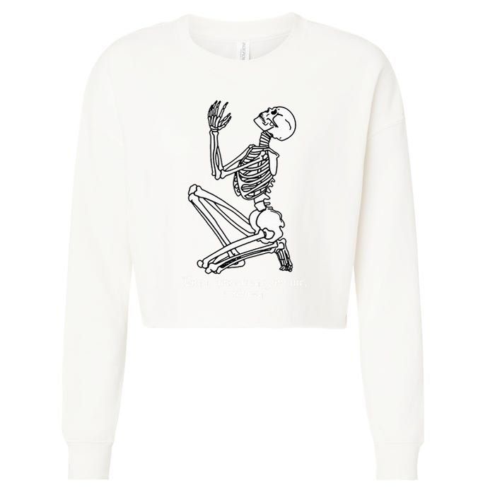 Skeleton Praying X Lord Have Mercy Sinner Gothic Blackwork Cropped Pullover Crew
