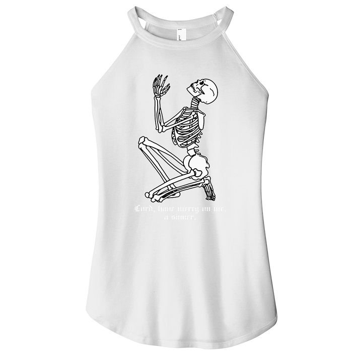 Skeleton Praying X Lord Have Mercy Sinner Gothic Blackwork Women's Perfect Tri Rocker Tank