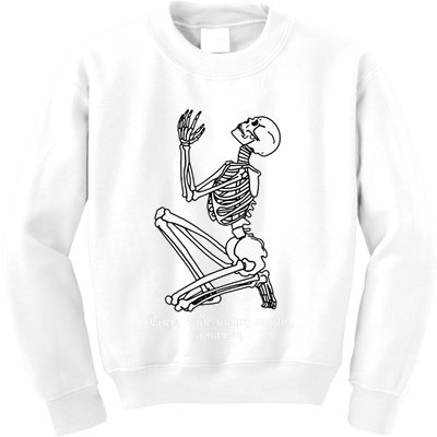 Skeleton Praying X Lord Have Mercy Sinner Gothic Blackwork Kids Sweatshirt