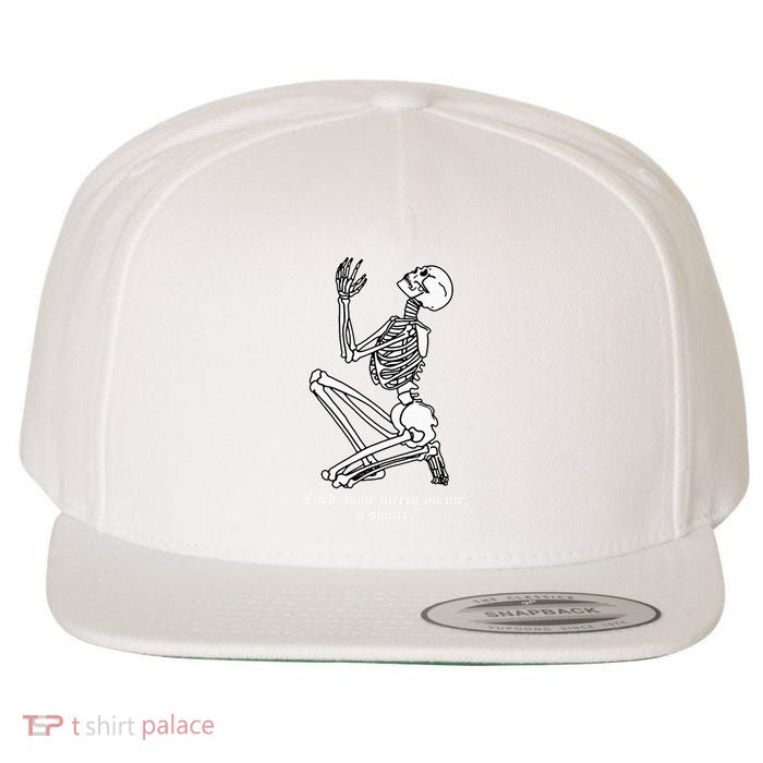 Skeleton Praying X Lord Have Mercy Sinner Gothic Blackwork Wool Snapback Cap