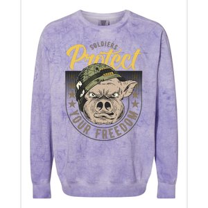 Soldiers Protect Your Freedom Colorblast Crewneck Sweatshirt