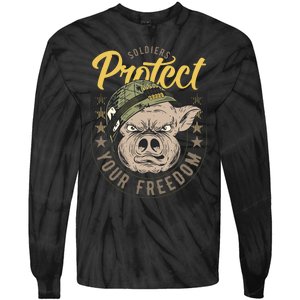 Soldiers Protect Your Freedom Tie-Dye Long Sleeve Shirt