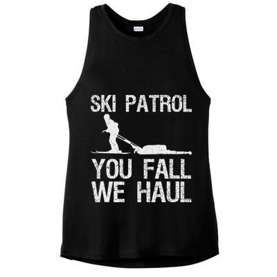 Ski Patrol You Fall We Haul Skiing Winter Ladies PosiCharge Tri-Blend Wicking Tank
