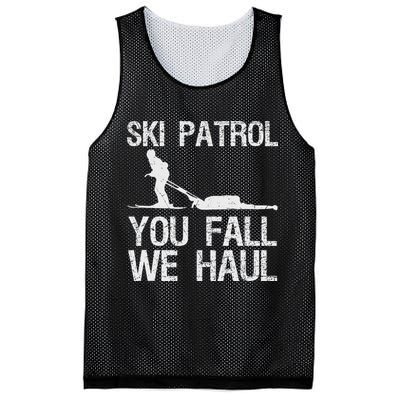 Ski Patrol You Fall We Haul Skiing Winter Mesh Reversible Basketball Jersey Tank