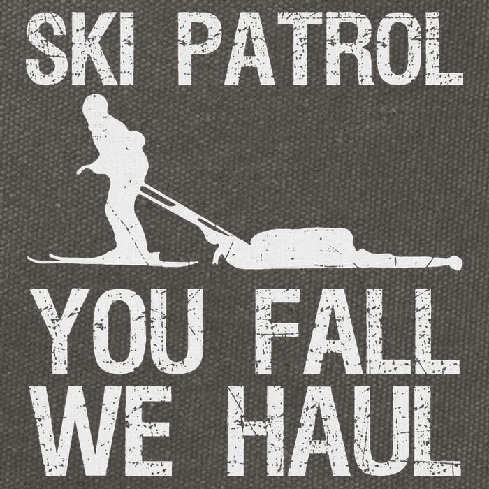 Ski Patrol You Fall We Haul Skiing Winter Cotton Canvas Backpack