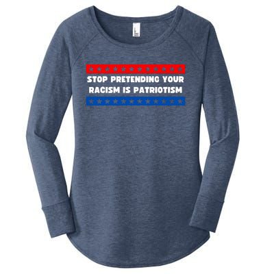 Stop Pretending Your Racism Is Patriotism Women's Perfect Tri Tunic Long Sleeve Shirt