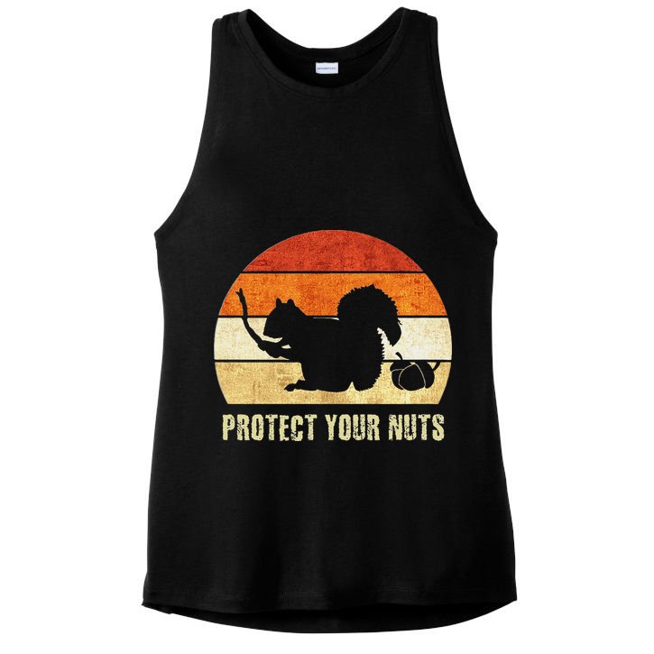 Squirrel Protect Your Nuts Forest Rodent Ladies PosiCharge Tri-Blend Wicking Tank