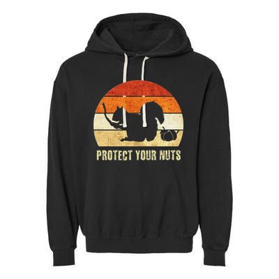 Squirrel Protect Your Nuts Forest Rodent Garment-Dyed Fleece Hoodie
