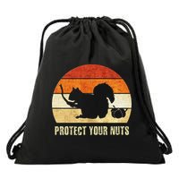 Squirrel Protect Your Nuts Forest Rodent Drawstring Bag