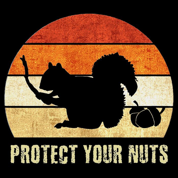 Squirrel Protect Your Nuts Forest Rodent Drawstring Bag