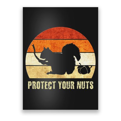 Squirrel Protect Your Nuts Forest Rodent Poster