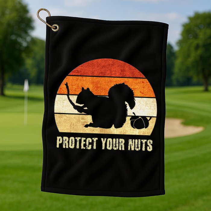 Squirrel Protect Your Nuts Forest Rodent Golf Towel