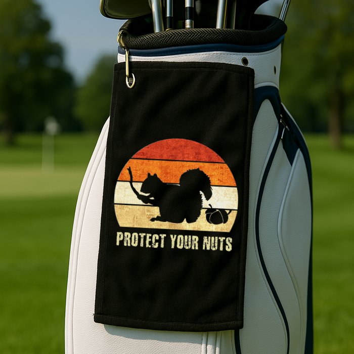 Squirrel Protect Your Nuts Forest Rodent Golf Towel