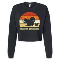 Squirrel Protect Your Nuts Forest Rodent Cropped Pullover Crew